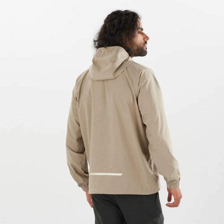 Beige Salomon Outlife Ripstop Half Zip Men's Windbreaker | PH 47908N